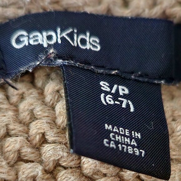 H29  So adorable so soft Gap Kids Cable-knit Turtle-neck sweater poncho Sz S - Picture 4 of 4